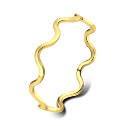 Curly Style Gold Plated Silver Ring NSR-2922-GP